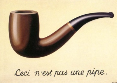 René Magritte, The Treachery of Images, pipe painting with text this is not a pipe.